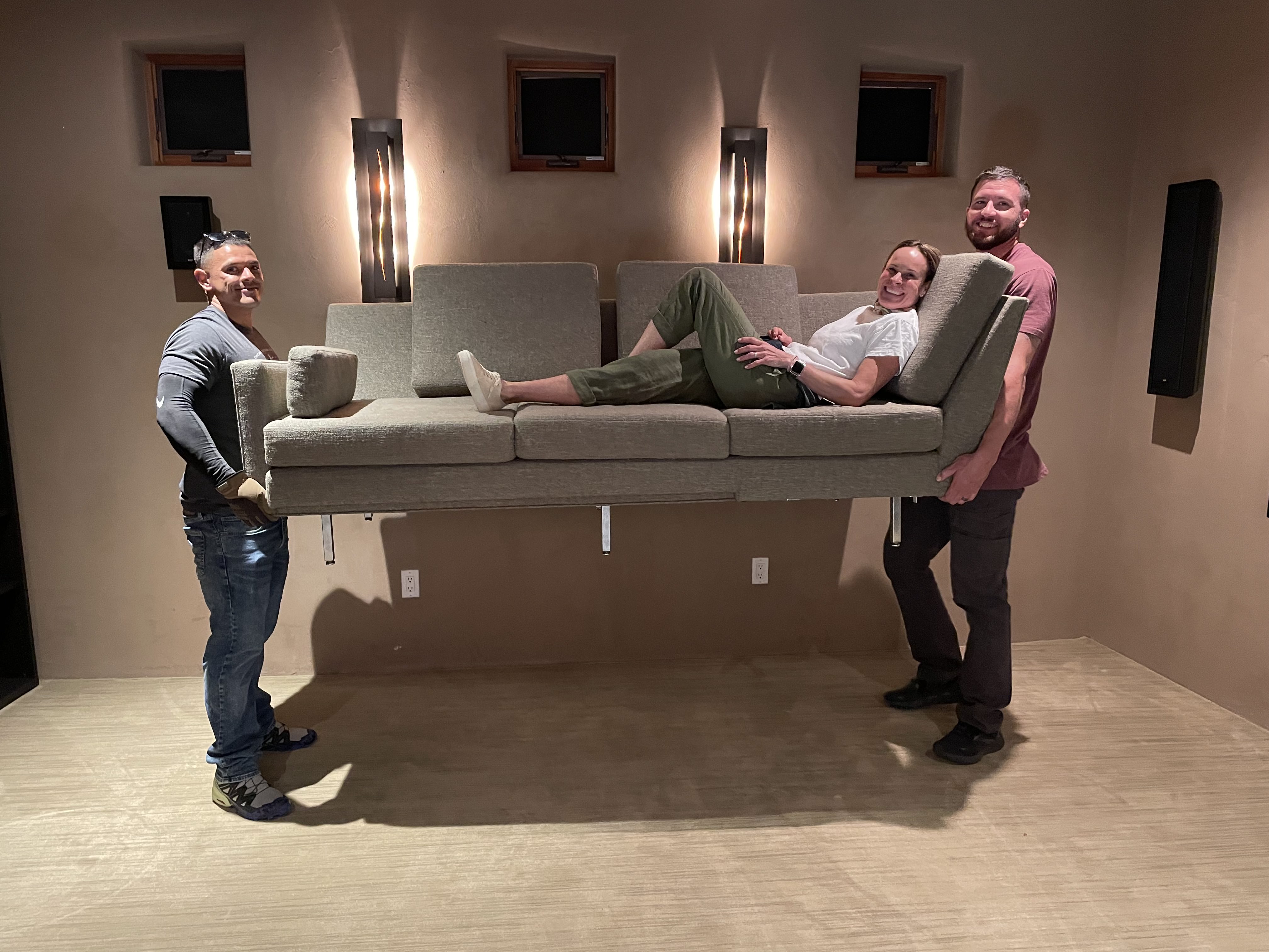 Moving team with satisfied customer