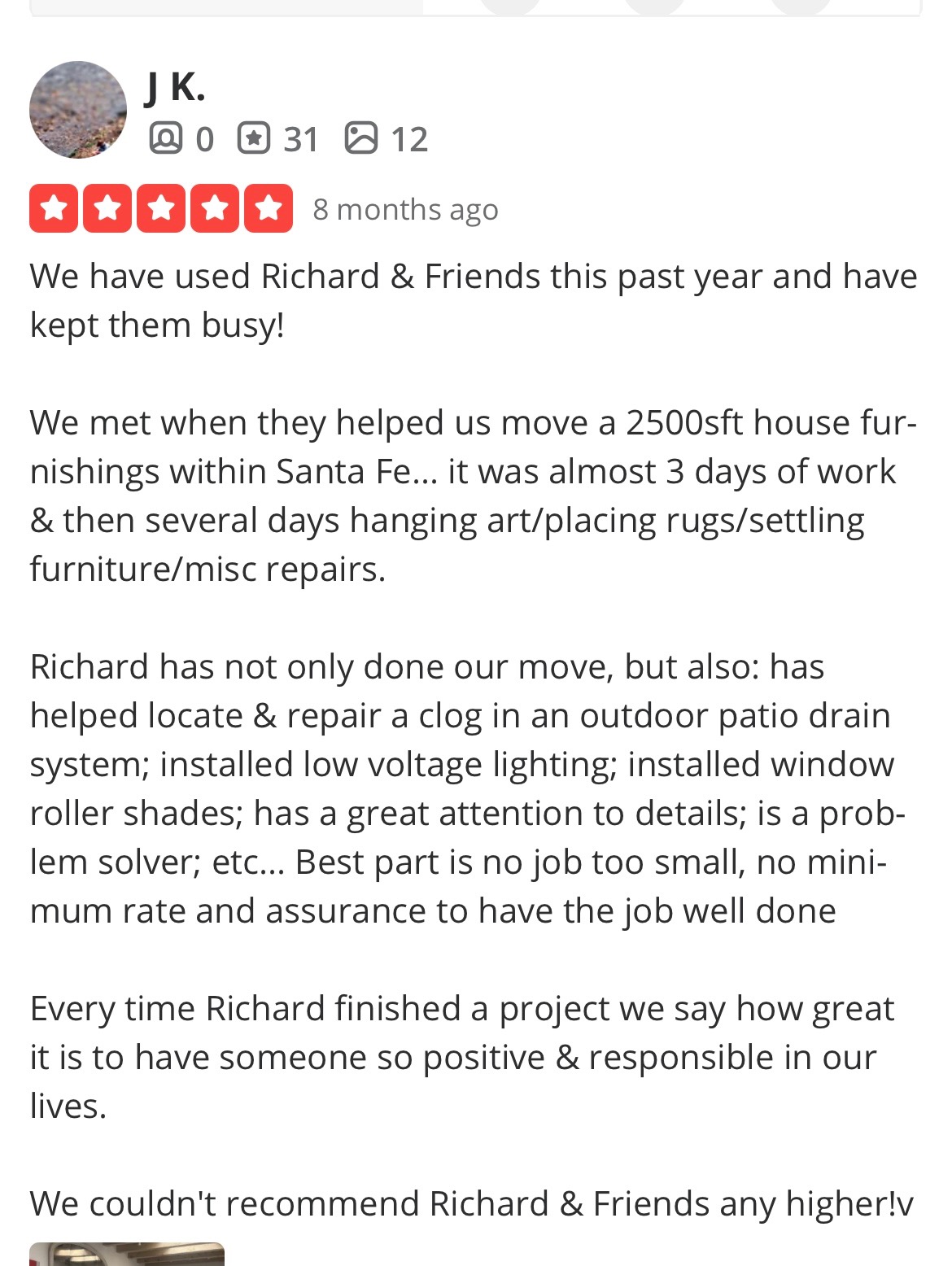 5-star review from J. K.