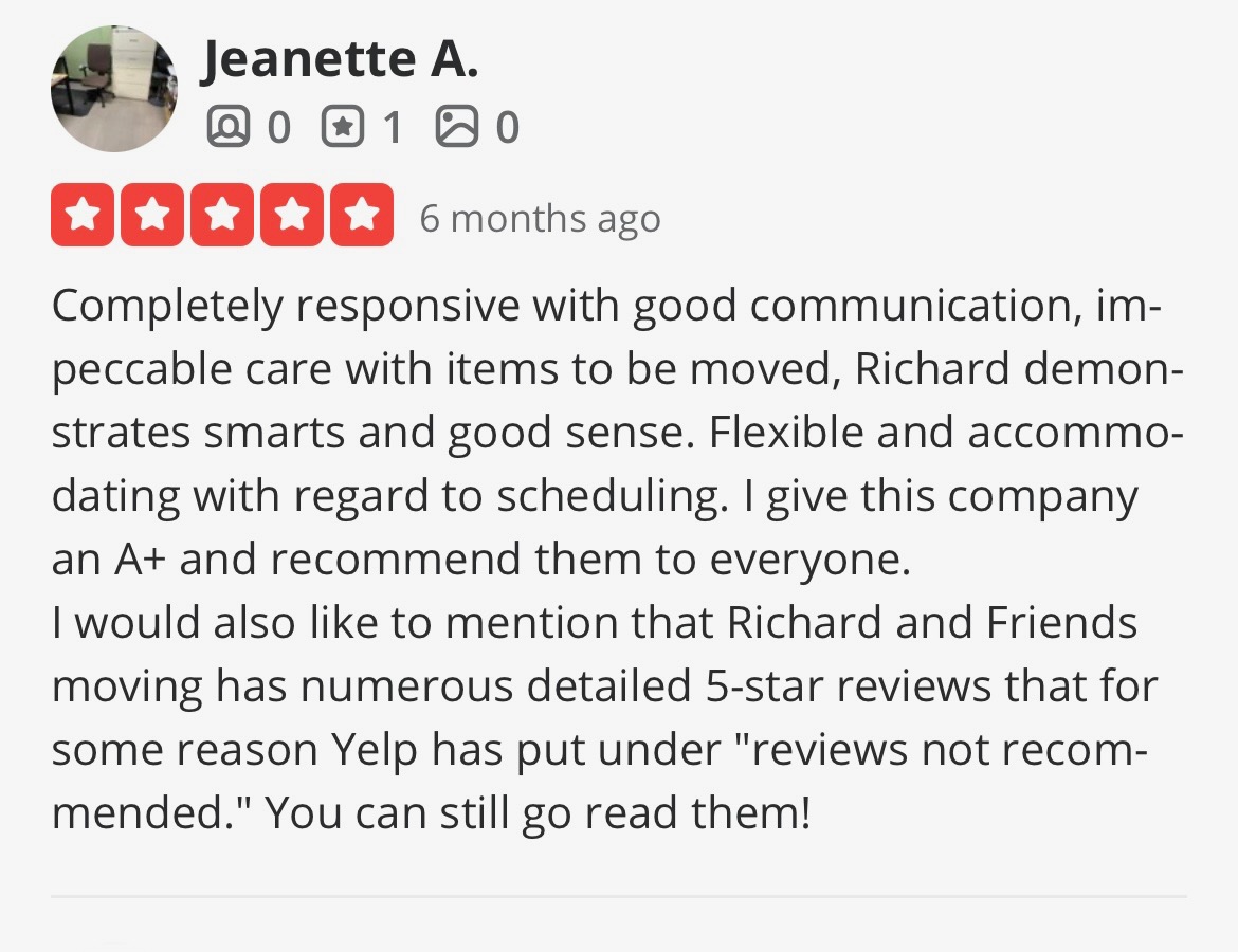 5-star review from Jeanette A.